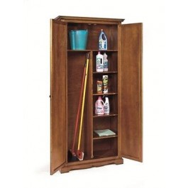 MUEBLE despensa GABINETE escoba NOGAL 2 puertas con ART POOR