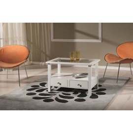 TAVOLINO LEGNO BASSO RETTANGOLARE LACCATO BIANCO