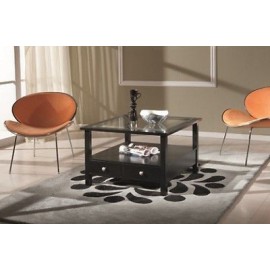 TAVOLINO BASSO QUADRATO LACCATO NERO