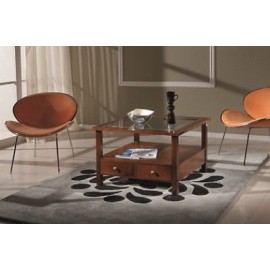 TAVOLINO BASSO QUADRATO NOCE ARTE POVERA