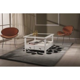 TAVOLINO BASSO QUADRATO LACCATO BIANCO