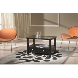 LOW Table carrée laquée noir