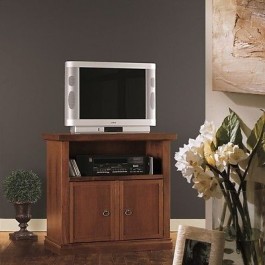 STAND TV AVEC L'ART PAUVRES EN BOIS DE NOIX HALL D'ENTREE