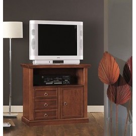 SOPORTE DE TV CON ARTE POBRE Hall de entrada de madera de nogal