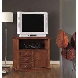 SOPORTE DE TV CON ARTE POBRE Hall de entrada de madera de nogal