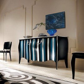 CABINET LAQUÉE DRESSER bombato SOLID HANDMADE