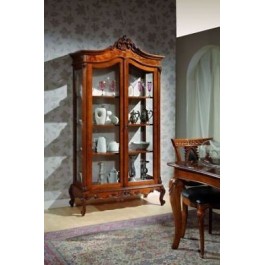 CRISTALLIERA VETRINA LEGNO RADICA INTARSIATO