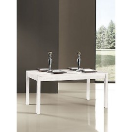 HOLZTISCH 160 X 90ALLUNGABILE MATT WEISS - ELFENBEIN ANTIKE