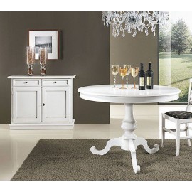 TAVOLO ROTONDO LEGNO LACCATO BIANCO X SALA SALOTTO CUCINA - VARI COLORI E DIMENS