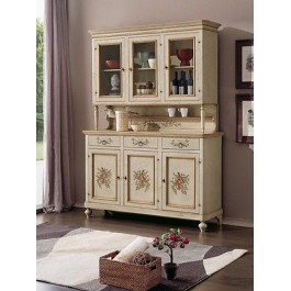 Mur verre FENÊTRE DRESSER BOIS BASE + ALZATA3 PORTES Painted Décoré