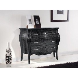 Nachtstuhl ‚KONVEXEN BLACK LEATHER