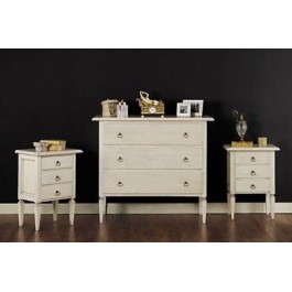 OFERTA NOCHE TABLA DE PINTADO ANTIGUO dormitorio de madera color marfil o blanco X