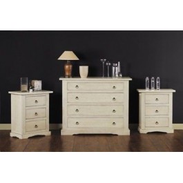 OFERTA EN CASSETTIAVORIO COMO' de madera antigua de 4 - X DORMITORIO BLANCO