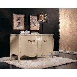 CREDENZA LACCATA AVORIO BOMBATA MASSELLO