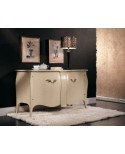 CREDENZA LACCATA AVORIO BOMBATA MASSELLO