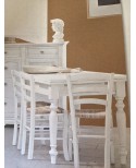 TAVOLO 100X100 ALL LEGNO BIANCO OPACO E 4 SEDIE COME FOTO -