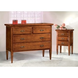 Como cajones y 2 mesitas de noche de madera maciza varios colores