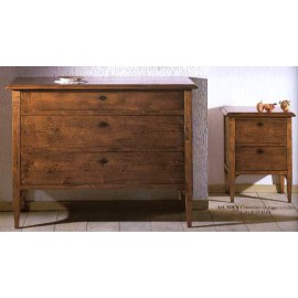 Como cajones y 2 mesitas de noche de madera maciza varios colores