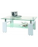 VERRE TABLE BASSE SALON - VITRAGE BLANC TEMPÉRÉ