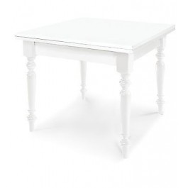 MATT WEISS AUSZIEHTISCH 100 X 100 FOLDING HOLZ weiß lackiert