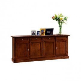 MOBILE CABINET 4 DOORS WITH DARK WALNUT WOOD ART POOR