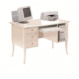 TISCH DESKTOP PC Tür aus Holz mit IVORY BESTRICHENE