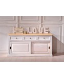 GABINETE CON DESLIZAMIENTO puertas en madera CERATO GASTADA BLANCO - VARIOS COLORES