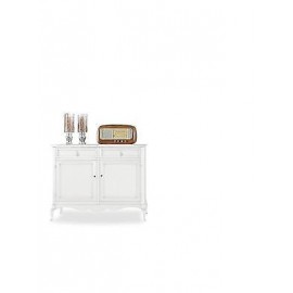 CABINET BOIS DRESSER TIROIR BLANC MATT BOIS VENETO