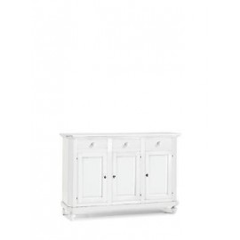 CABINET BOIS DRESSER TIROIR BLANC MATT BOIS VENETO