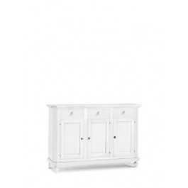CABINET BOIS DRESSER TIROIR BLANC MATT BOIS VENETO