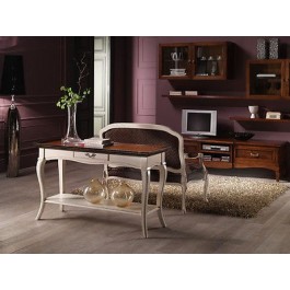 Konsole mit weißem Holz gewonnenen BICOLORE NUSSBAUM