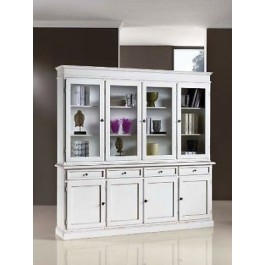 CRISTALLIERA VETRINAKüchenschrank 4 ZIMMER BASE + LACKIERTE SCHAU ART POOR WEISS