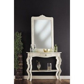 MÓVIL CONSOLA pintado con espejo antiguo MARFIL