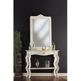 MÓVIL CONSOLA pintado con espejo antiguo MARFIL