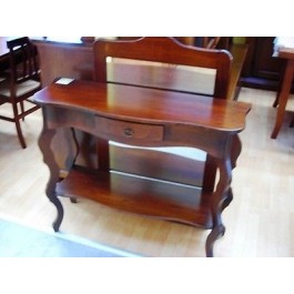 MADERA Tabla de consola y espejo de entrada POOR COL.NOCE ART MUEBLE ITALIANO