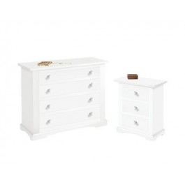 Nachtstuhl ‚2 FACH Nachtschränkchen WEISS MATT HOLZ VENETO