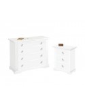 Nachtstuhl ‚2 FACH Nachtschränkchen WEISS MATT HOLZ VENETO