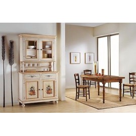 MÖBEL Schrank mit UPPER VETRINALEGNO HANDMADE MASSIVHOLZ DEKORIERTE