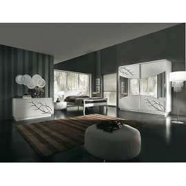 DOBLE CABINA madera pintada -COMO-CAMA-ESPEJO-COMODINI