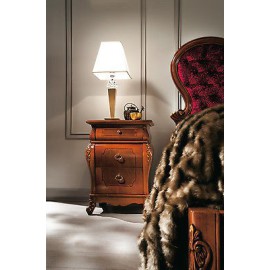 TAVOLINO COMODINO LEGNO MASSELLO INTARSIATO INTAGLIATOARTIGIANALE