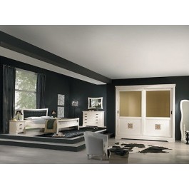 DOBLE CABINA madera pintada -COMO-CAMA-ESPEJO-COMODINI