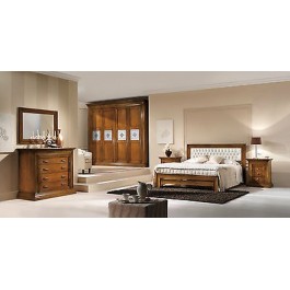 Schlafzimmer Schrank -COMO-BETT-MIRROR-COMODINI HOLZ