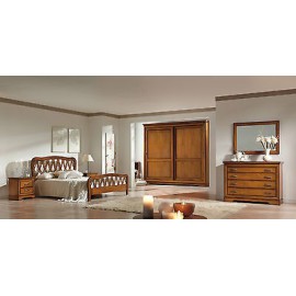 DORMITORIO armario lleno CAMA COMO COMODINO de madera del espejo