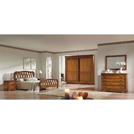 DORMITORIO armario lleno CAMA COMO COMODINO de madera del espejo