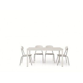 SILLA DE 6 PIEZAS ECO PIEL BLANCO METAL FRAME CROMATOX COCINA TEMP