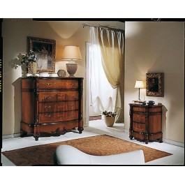 COMODINO CAMERA LEGNO MASSELLO INTARSIATO INTAGLIATOARTIGIANALE
