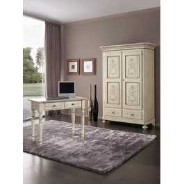 SCHRANK Holz gemalt ELFENBEIN antiken Dekor