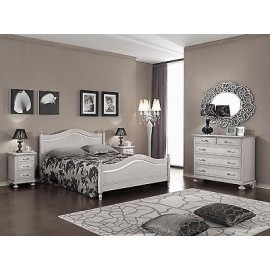 Doppelbett BETTSIDE Nachtstuhl DOVE COLOR Altholz