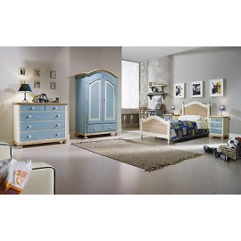 Dormitorio del bebé de madera lacada rosa del verde azul