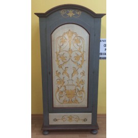 ARMADIO PROVENZALE LEGNO MASSELO DECORATO A MANO